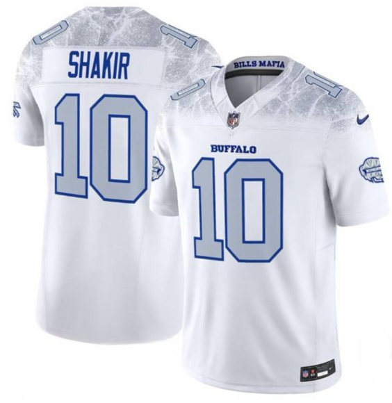 Men's Buffalo Bills #10 Khalil Shakir White 2025 F.U.S.E. “Rivalries” Vapor Untouchable Limited Stitched Football Jersey